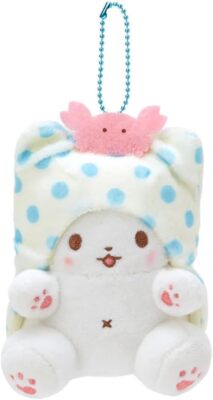 Sanrio Marumofubiyori Moppu Plush Mascot Keychain w/Kanikama NEW
