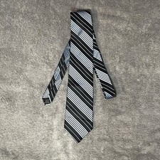 Vintage 90s DKNY Tie Striped Silk USA Made Necktie