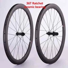 Carbon Fiber Road Bike Wheelset 33-60mm Depth Disc Brake 700c 36T Ratchet Hub