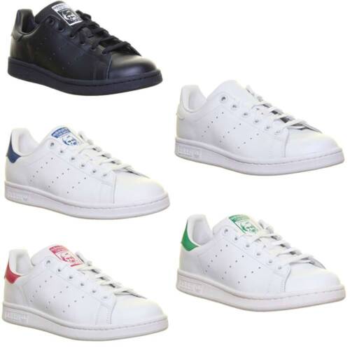 Adidas Stan Smith Júnior Cordones Zapatillas de Piel en Blanco Talla UK 3-6 - Afbeelding 1 van 13