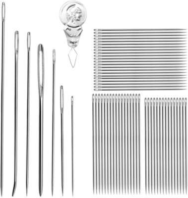 60 verschiedene Handnähenadeln VERSCHIEDENE GRÖSSEN EINFACHER FADEN Tuch große Augen Sets