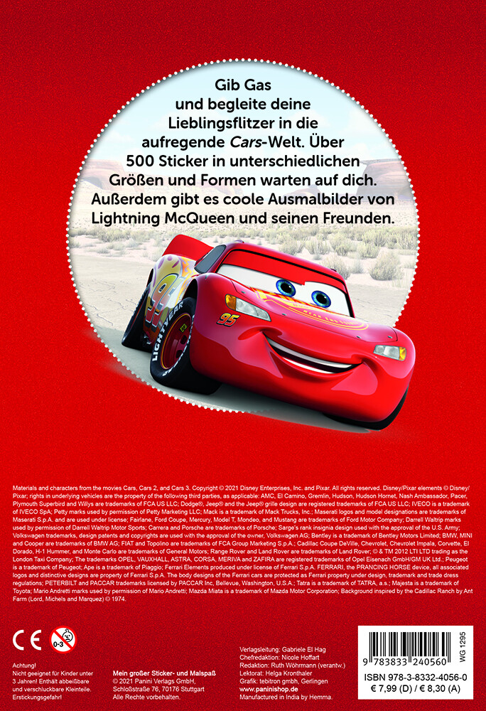 Thumbnail - Unbekannt. / Disney Pixar Cars: Mein Großer Sticker- Und Malspaß