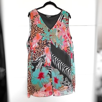 Bunte Tunika Longtop Ambria Selection Animal Floralprint     Sauberer Haushalt