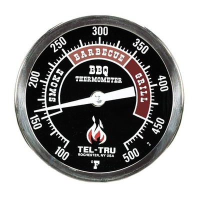 Tel-Tru BQ300 Barbecue Thermometer, 3 inch Black dial with Zones, 2.5 inch st...