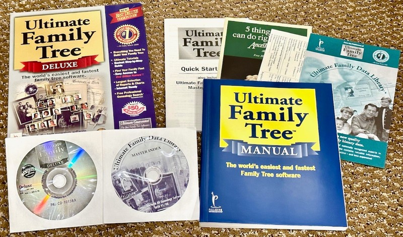 Ultimate Family Tree Deluxe (Palladium) Complete in Box w Manual 1998 Windows
