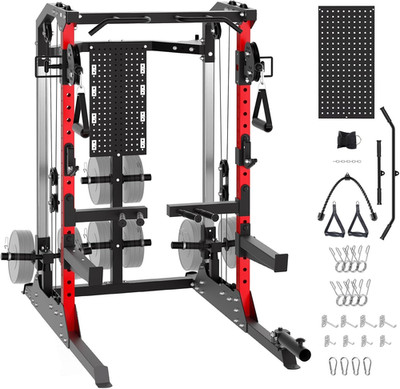 2000LB Power Cage with Dual Pulley System - Multi-Function Home Gym Equipment