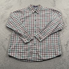 Alan Flusser Shirt Mens XL Multicolor Plaid Button Down Long Sleeve Casual