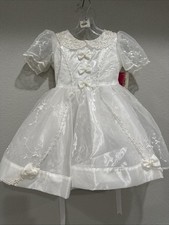 Claudia Andrea Style 421 White Flower Girl Baptism Dress Size 4 Made in USA