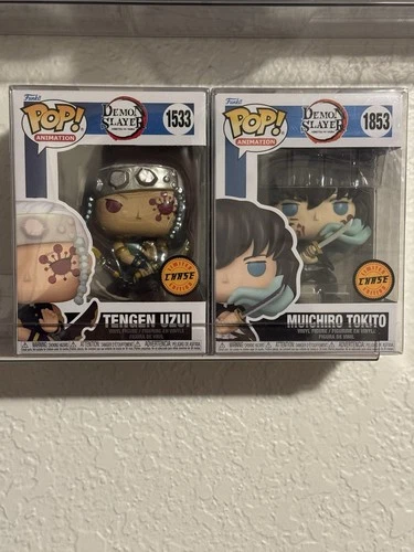 Funko POP Demon Slayer Muichiro Tokito #1853 AND Tengen Uzui #1533 Chase Lot x2