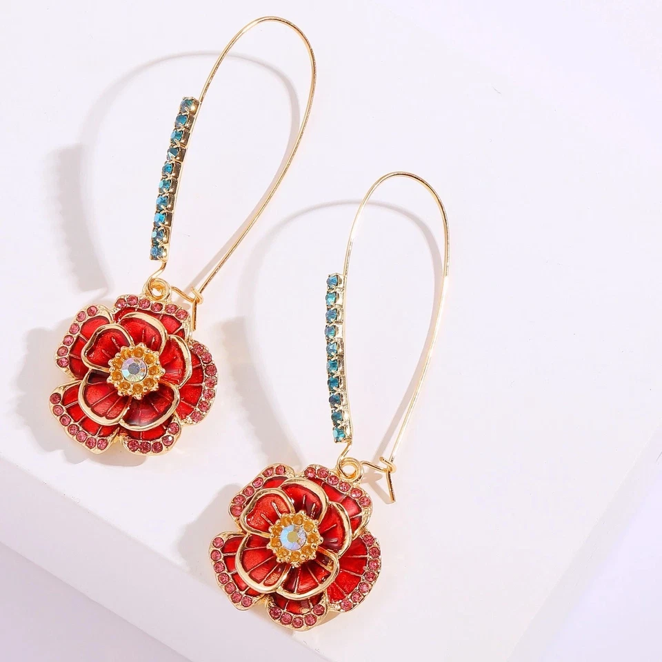 NUEVO VENDEDOR DE EE. UU. Betsey Johnson Rosa Pendientes Colgantes Multicolor Foto 4 de 4