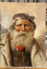 DIPINTO OLIO  SU LEGNO RITRATTO PERSONAGGIO ATHOS RENZO BRIOSCHI 1910-2000  