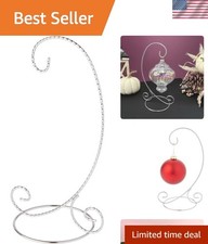 Twisted Silver Ornament Stand, Medium, 9.5" H x 5.5" W x 5.5" D