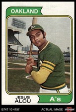 1974 Topps #654 Jesus Alou  No Position Athletics ERROR RARE VARIATION 5 - EX