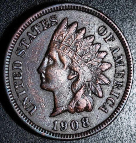 1908 INDIAN HEAD CENT - With LIBERTY & DIAMONDS - XF EF
