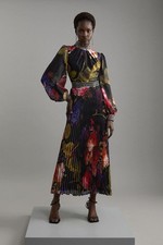 Karen Millen A-Line Midi Dress UK12 in Multi RRP £319