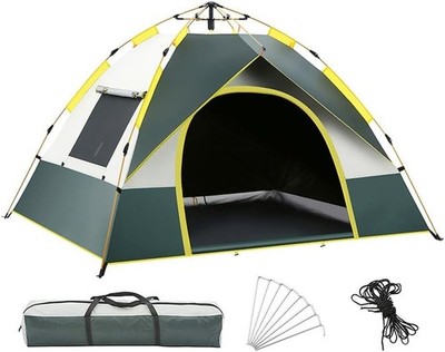 Camping Zelt Kuppelzelt 3-4 Personen Automatik Pop up Zelt Wurfzelt Wasserdicht