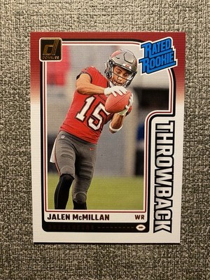 Jalen McMillan 2024 Donruss Rated Rookies Throwback #5 - Tampa Bay Buccaneers