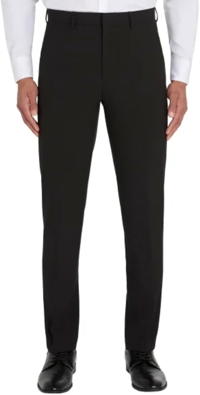Calvin Klein Men's Flex Waistband Slim Fit Dress Pants, Black, Size 38X29