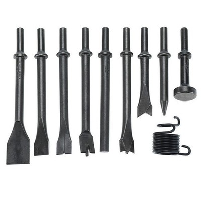 10pcs 0.401'' 10mm Smoothing Air Hammer Pneumatic Chisels Tools with Spring