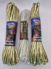 3 Pk NOS Metallic Twist Gold Colored Paper 10 Yards 9.2 M Crafting Cord USA Made