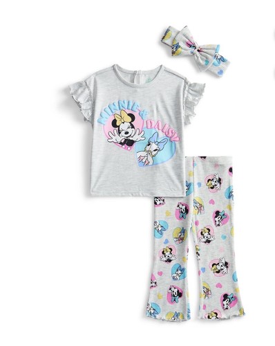 Disney Minnie Mouse Daisy Duck Girls 3-Pc Outfit Set 6/9 mo. Tee Pants Bow