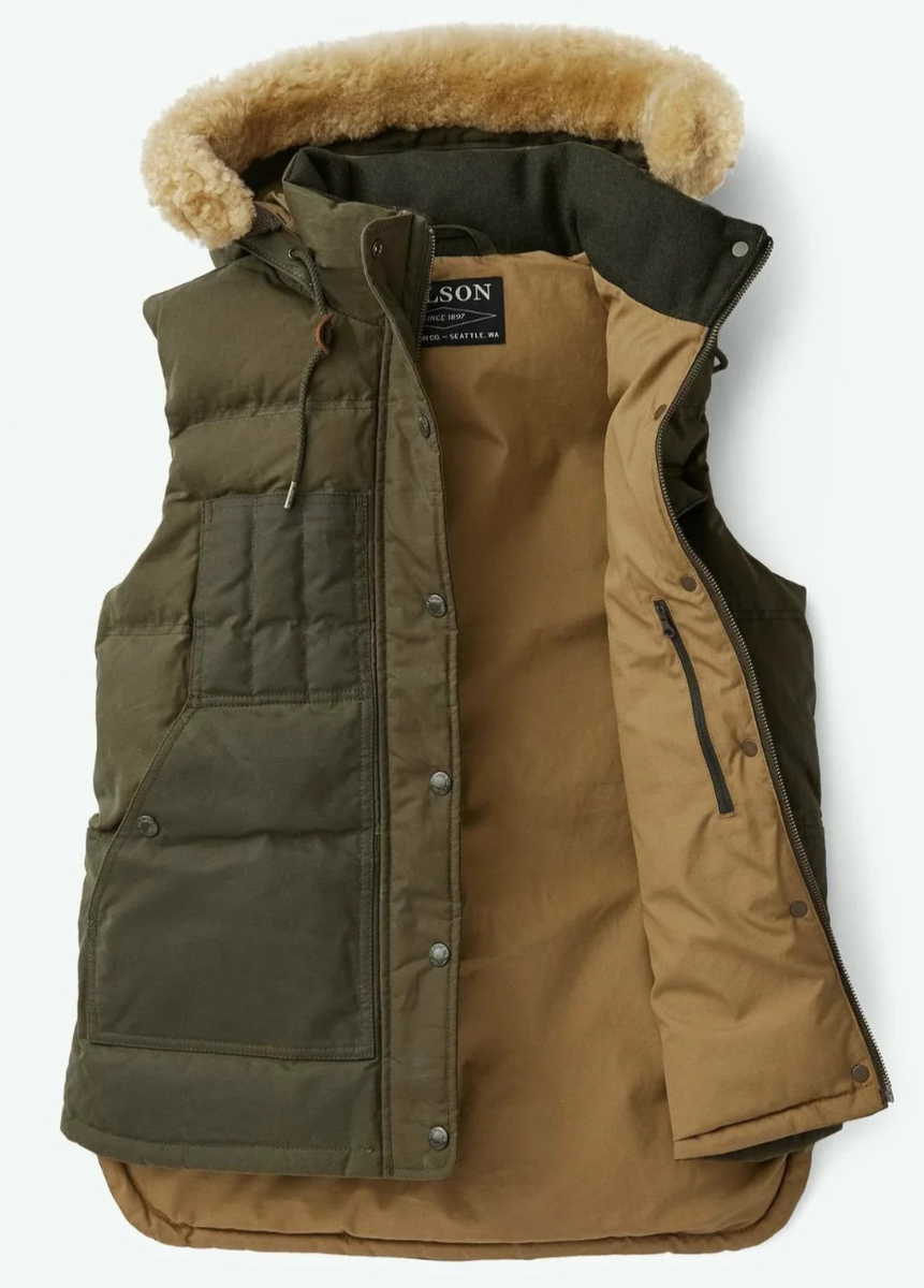 Filson Women's Down Cruiser Vest - XS - 20172335 Marsh Olive Waxed