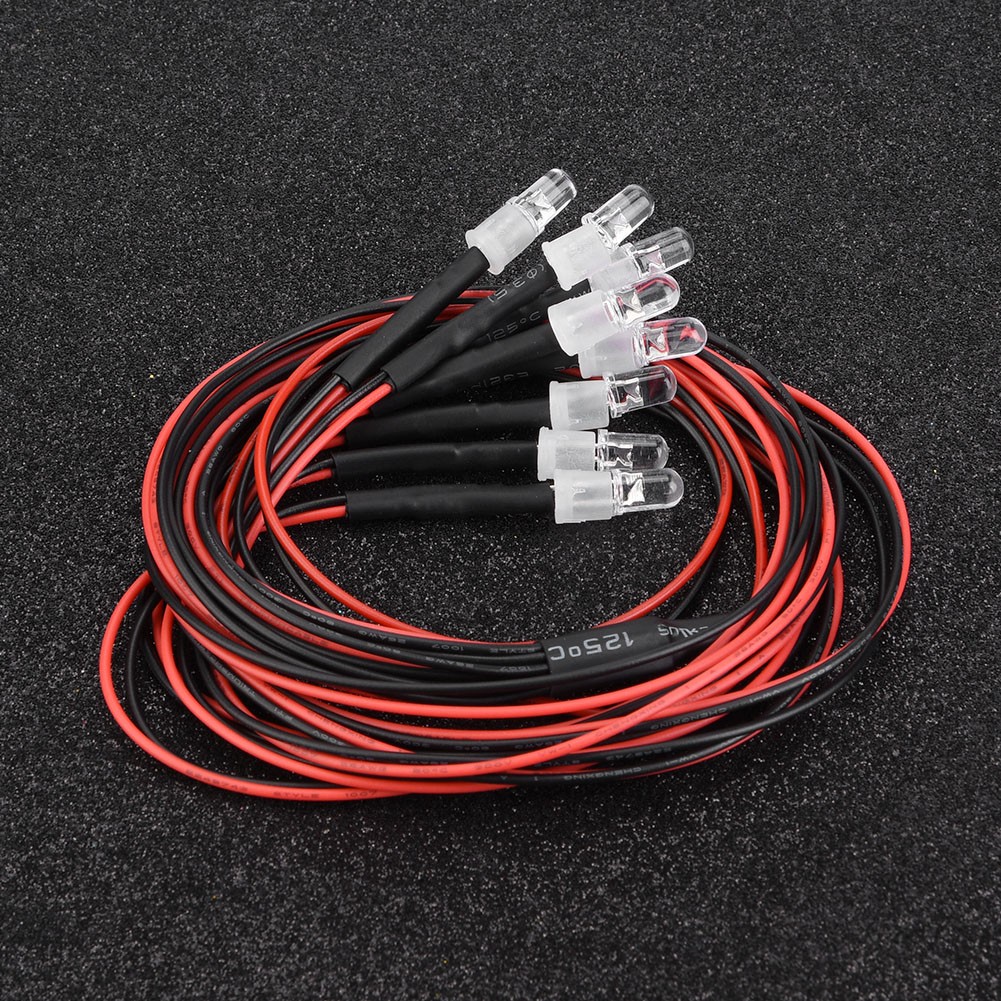 RC Car LED Lights 8 Pcs 5mm LED Lights Headlights And Taillights For RC AJ