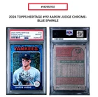 2024 Topps Heritage - Aaron Judge #112 Chrome Blue Sparkle Refractor, PSA 10