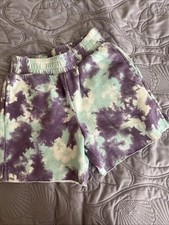 Art Class New Girl's Size Medium 7/8 Blue  Purple Tie Dye Pull On Shorts