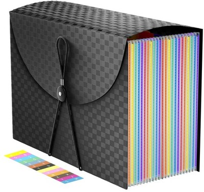 Expanding File Folders Accordion File Organizer with 24 Pockets,Accordian Doc...