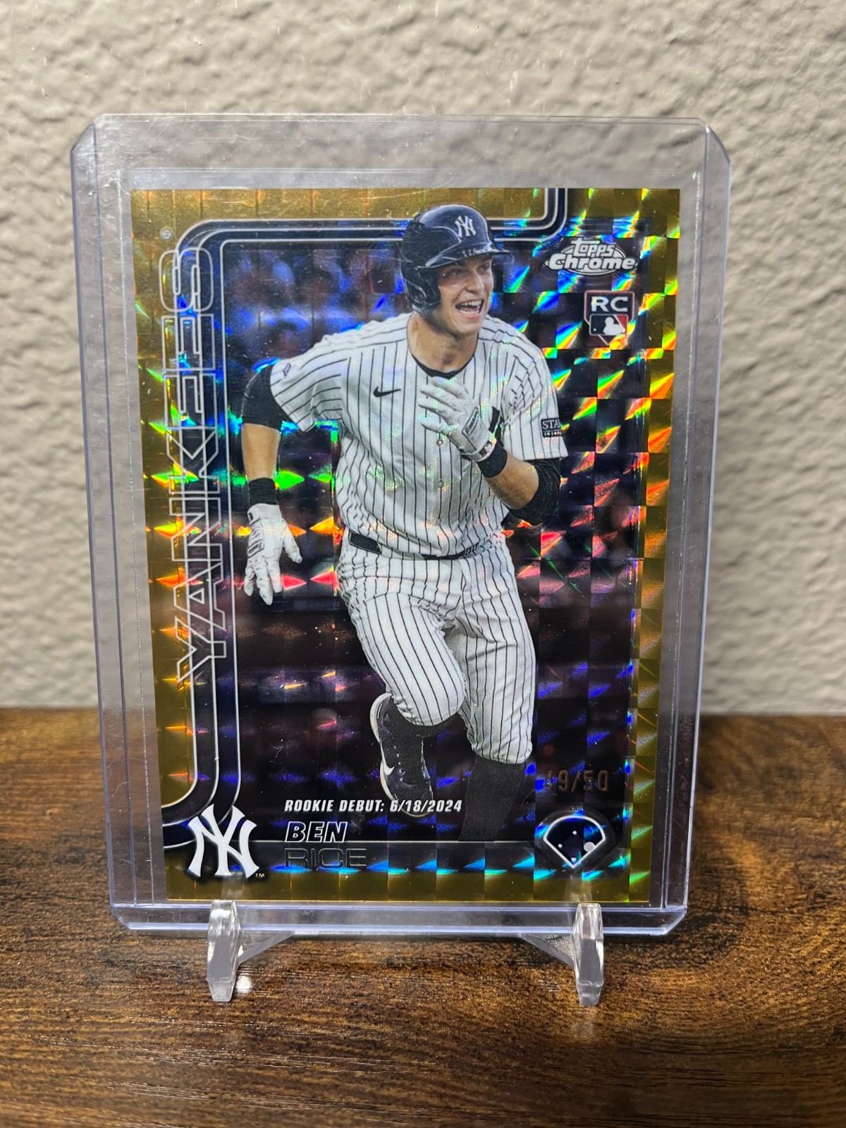 Ben Rice 2025 Topps Chrome Update Series #USC138 Gold Geometric Refractor /50