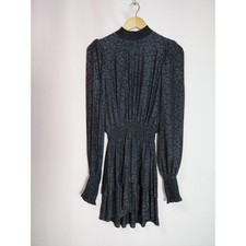 Show Me Your Mumu Russo Ruffle Dress Made in USA Black Floral Long Sleev Size XS