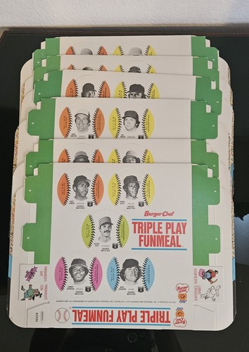 Vintage 6 Stück Burger Chef 1977 Triple Play Funmeals ungeschnitten 54 Scheiben insgesamt   - Bild 1 von 3