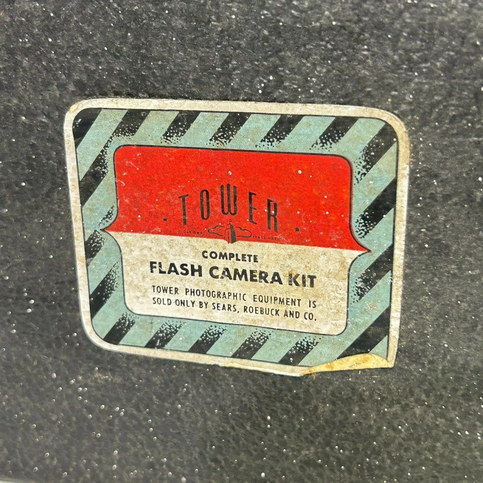 Kit completo de cámara fotográfica flash torre vintage bombilla y accesorio de flash con estuche Foto 4 de 4