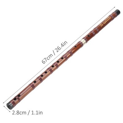 CKey Dry Bitter Bamboo Flute Traditional Orchestral Instrument Set With Storage