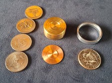 Duvivier-Style 3-in-1 Brass Coin Box (Half Do...