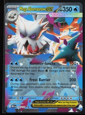 Mega Abomasnow ex Holo Double Rare ME01: Mega Evolution 036/132 NM
