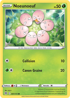 Pokemon Karte Noeunoeuf 001/172 Common Strahlende Sterne
