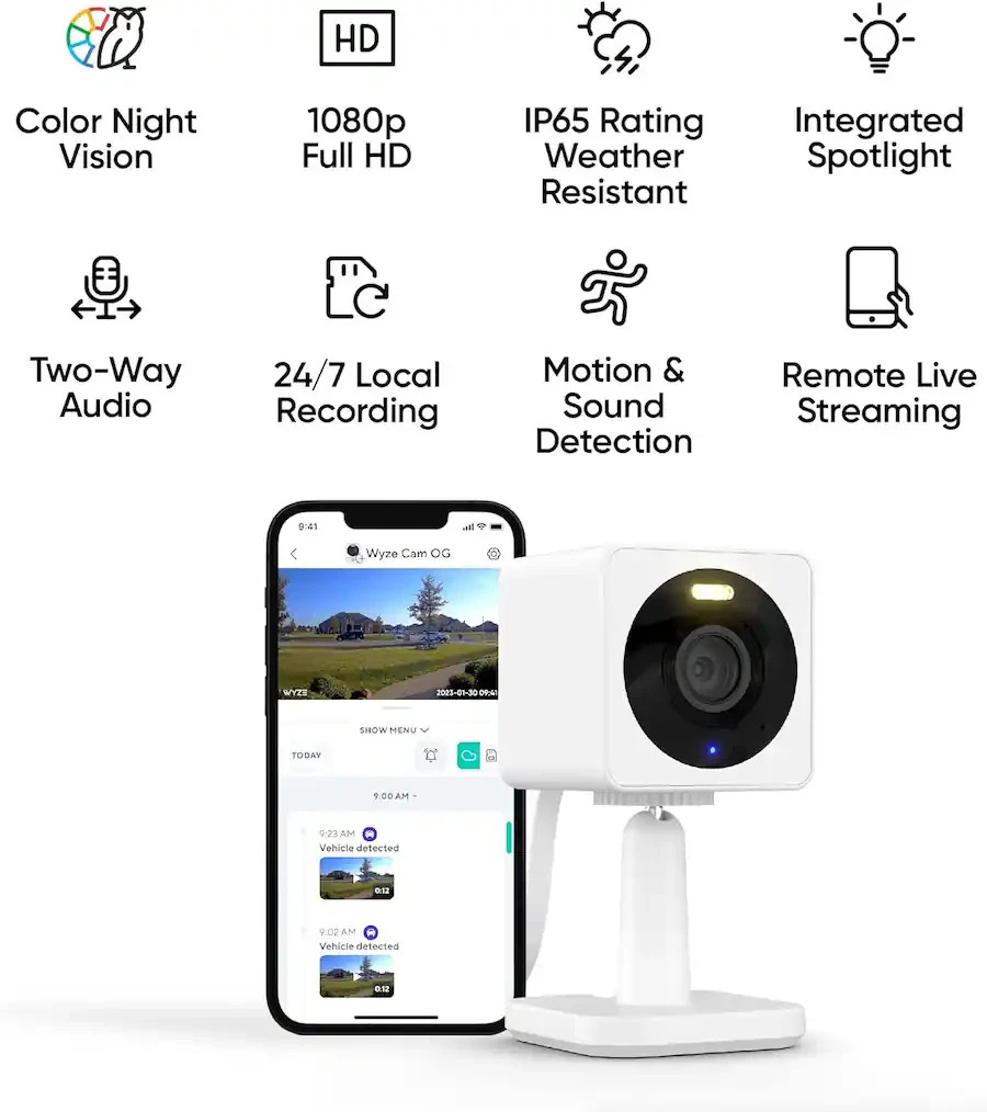 ✅ Wyze Cam OG Indoor Outdoor 1080p WiFi Smart Home Security Camera ✅