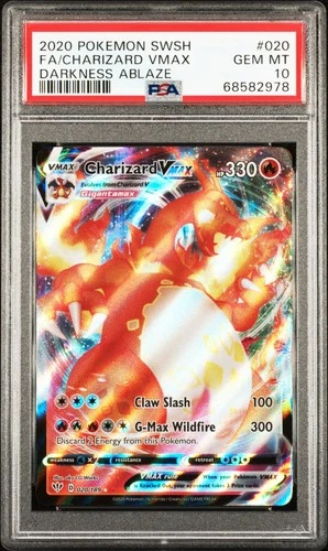 PSA 10 2020 POKEMON SWORD & SHIELD DARKNESS ABLAZE #020 FULL ART CHARIZARD VMAX