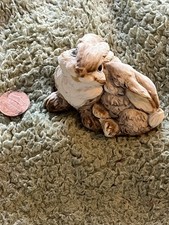 Vinrage Artefice Ottanta Bunnies Signed D. Esposito Figurine Italy