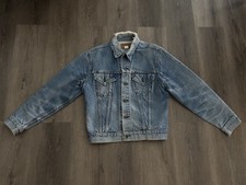 Vintage 70s Levis 70505 0213 Distressed Denim Trucker Jacket Size 44 Made In USA