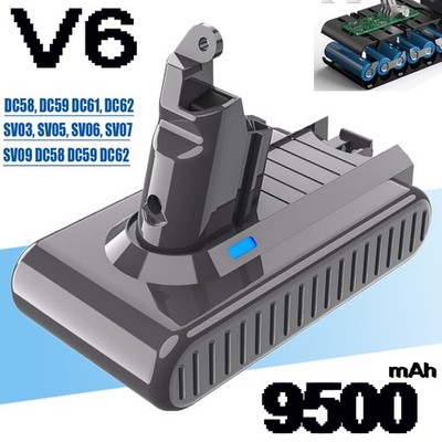 9.0Ah For Dyson V6 21.6V Battery DC58 Animal SV03 SV04 SV09 Battery/Adapter