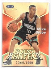 MIKE BIBBY SERIAL /1999 1999-00 FLEER MYSTIQUE POINT PERFRECT 1 GRIZZLIES KINGS