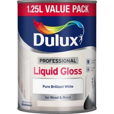 Dulux 1.25L Professional Liquid Gloss Paint Pure Brilliant White High Shine