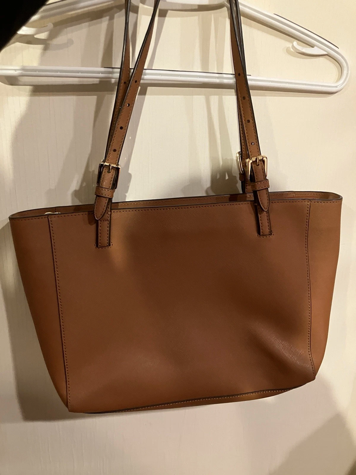 Borsa tote Tory Burch York in pelle marrone con doppio manico e cerniera