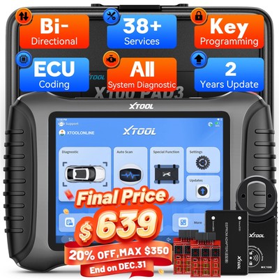 2026 XTOOL X100PAD3 V2.0 Auto IMMO Key Programming All System Diagnostic Scanner