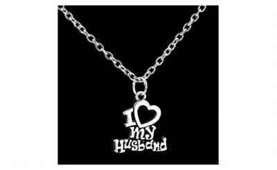 ''I Love My Husband'' Silver Plated Heart Necklace   A Token of Devotion