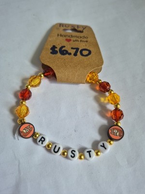 Bluey Inspired Rusty Beaded Bracelet Handmade