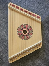 Lyrical Lap Harp. Wooden Romanian String Musical Instrument. Hearth Song